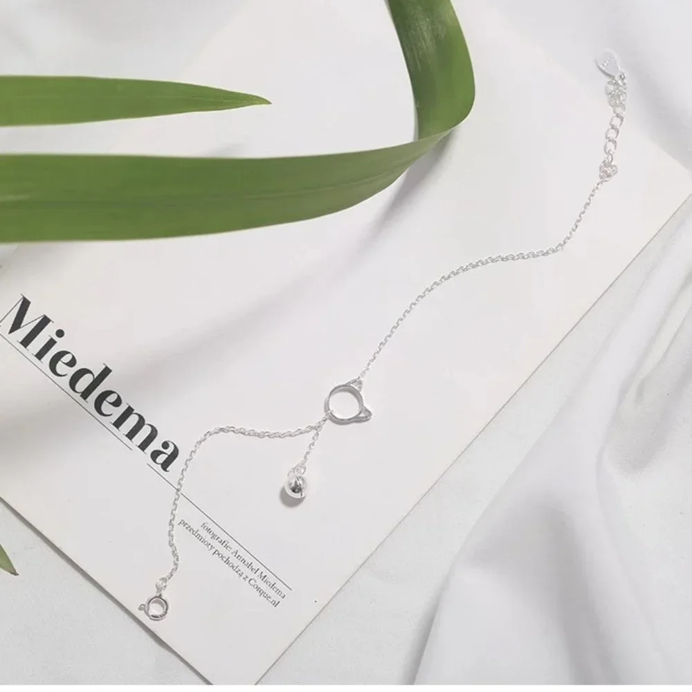 14k Gold Adorable Cat Sterling Silver Bracelet Sterling Silver - Picture 2 of 10